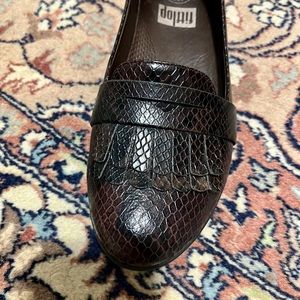 FITFLOP Leather Kiltie Fringe Comfort Loafer Shoes
